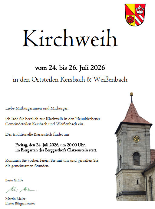 Kirchweih Kersbach & Weißenbach